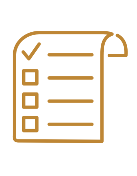 Graphic of a checklist in gold