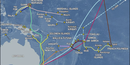 International undersea internet cables for Pacific Island countries. Dr Amanda H A Watson and CartoGIS ANU