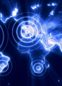 Stylised global cyber map