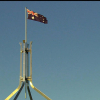 Australian flag flying at Parliament House in Canberra